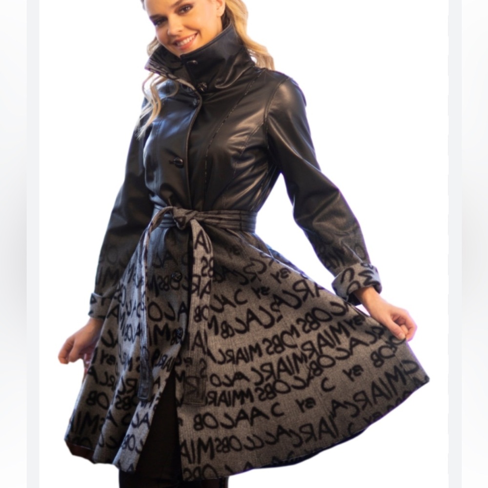 SAMUEL DONG LETTER GRAFFITI COAT SZ SMALL